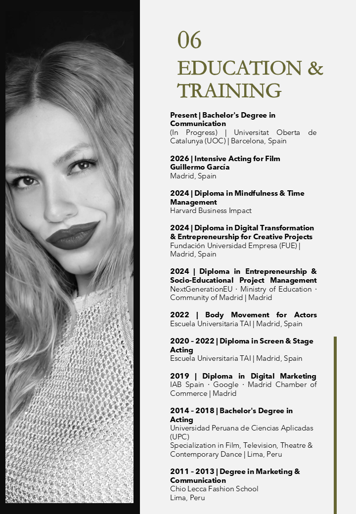 Education and trainnning of Danixa Sfree